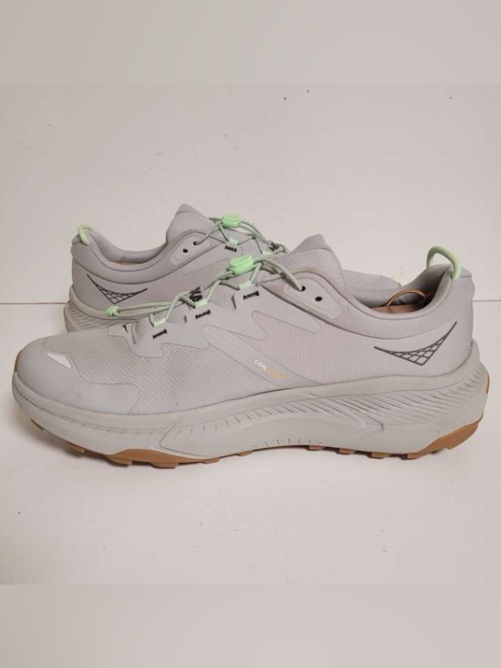 Men’s Hoka One One Transport Gray Lime Green Athletic Sneakers Shoes Size 13 - Picture 7 of 10